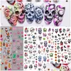 Autocollants décalcomanies rouge père Noël Nail Art décoration autocollant 2022 ongles uniques pingouin flocon de neige année d'hiver curseurs 3D manucure de Dhz2A