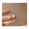 Clip-On Vis Retour Clipon Style Rétro Simple Petite Perle Clip Sur Boucles D'oreilles Pour Womn Pas De Piercing Strass Élégant Imitation Mini P Dhzx4