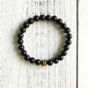 Strand Drop 2 PCS Set Bracelet Natural Tiger Eye Stone And Matte Black Onyx Yoga Mala Gift For Men