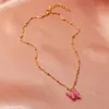 Hänghalsband fjärilshalsband kvinnor 2023 vår enkel mini akryl godis färg klavikelkedja smycken för flickor