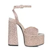 Dress Shoes Sandals MStacchi Crystal Platform Sandals High Heels Wedding Shoes Summer Peep Toe Women Sandals Sexy Party Thick Bottom Chunky Sandals 220117
