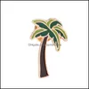 Brooches Coconut Tree Bird Metal Icecream Pins Beach Style Cute Design Fashion Jewelry Accessories Drop Delivery Otwtu