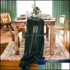 Stołowy moda dekoracja jadalni rusta bawełniana gazą gazy biegaczy upuszczenie dostawy domu tkaniny ogrodowe tkaniny otlb6