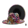 Geizige Brimhüte Leopard Zebra Fedora Hut für Frauen Männer Fedoras bk Frau Mann formale Top -Cap Damen breite weibliche männliche Jazz Caps 2 DHKBN
