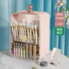 Boîtes de rangement de grande capacité, boîte à cosmétiques avec miroir lumineux LED, conteneur de bureau, rouge à lèvres, soins de la peau, organisateur de maquillage