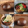 Bowls Jumbo Coconut Bowl 100 Natural Handmade Salad Rice Fruit Craft Decoration Cw Drop Delivery Home Garden Kitchen Dining Bar Dinne Dhuj1