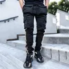 Men's Pants Hip Hop Men Reflective Stripe Cargo Plus Size Black Joggers Streetwear Fashion Harajuku Y2K Jogger Trousers For Male