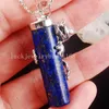 Pendant Necklaces Women Fashion 15x41mm Beautiful Natural Lapis Lazuli Cylinder Frog C3872Pendant