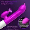 Секс-игрушки, массажер, вибрирующий фаллоимитатор с двойным языком и телескопическими вращающимися вибраторами для женщин, анальный вагинальный стимулятор клитора, сосать
