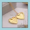 Collane con ciondolo Ti amo intaglio P O Cornici Medaglione Collana a cuore Gioielli per donne Fidanzata Regalo di San Valentino Consegna a goccia Dhw4B