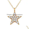 Pendant Necklaces Meetvii Gold Color Sun Star Moon For Women Girls Fashion Crystal Cz Choker Necklace 2022 Jewelry Gift Drop Deliver Dhcs6