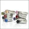 حلقات الزوجين 30pcs Sier Color Rhinestone Mix Women Fashion Elegant Loves Loves Verlobungring Jewelry Wholesale Drop Ring DHU6W