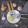 Andra kökverktyg Högkvalitativ vitlök Tryck Rostfritt stål Trähandtag Garlicics Crusher Vegetabiliska verktyg Ginger Ginger Slic Inventor Otorz