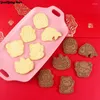 Baking Moulds 6Pcs/Set DIY Chinese Year Cartoon Biscuit Mould Cookie Cutter 3D Pressing Spring Festival Decorating Tools