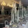 Новый стиль Crystal Clear Candelabra Crystal Candelabra Свадебные центральные центральные части акриловой подсвечник для свадебного стола 0117