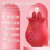 Masseur adulte Rose jouet puissant vibrateur à double tête Stimulation clitoridienne léchage de langue pipe chatte Massage du mamelon masturbateur féminin