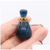 Pendant Necklaces Charms Natural Fluorites Per Bottle Women Essential Oil Diffuser Stone For Jewerly Necklace Gift 18X34Mm Drop Deli Dhknj