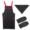 Aprons 2 Pockets Kitchen Cooking Apron Clean Sleeves Kerchief Kit Baking Dress1