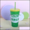 Tazze 650 ml di colore che cambiano pp tazza di plastica in plastica reuso tazza bevanda acqua con colori variabili a colori tamburi drop consegna casa giard Dhflr