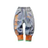 Kot Bahar Sonbahar Erkek Bebek Giysileri Klasik Pantolon Çocuk Kot Giyim Erkek Rahat Papyon Pantolon 3-14Y Bacaklar