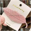 Hair Clips Barrettes Fashion Jewelry Leaf Barrette Headdress Hairpin Handmade Clip Pin Girls Lady Cute Leaves Drop Delivery Hairjew Dh9V3