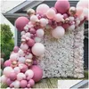 Parti Dekorasyonu 92pcs/Lot Pembe Aron Balonlar Arch Baby Duş Doğum Günü Düğün Deco Vaftiz Pastel T200612 DRAP TESLİMİ DH48L