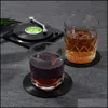 Other Home Decor 6Pcs Plastic Retro Vinyl Record Cup Mat Antislip Coffee Coasters Heat Resistant Music Drink Mug Table Placemat Drop Dhpob
