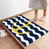 Tapis bleu marine ondulation jaune ancre paillasson pour porte d'entrée salle de bain couloir tapis antidérapants décor à la maison cuisine tapis tapis
