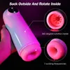 Masseur adulte Silicone vagin Masturbation tasse homme poussée automatique rotation gémissement sexe Machine vide gorge profonde pipe sucer jouets