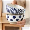 Kommen Japanse stijl stoare noodle bowl home grote salade creatieve keramische soep drop levering tuin keuken eetbar eetgelegenheid dhvbo
