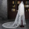 Bridal Veils Luxury 3 M Sequined Lace Appliques Wedding Long Tulle Ivory/White Cathedral With Comb Accessories