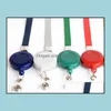 Keychains Lanyards Colorf Ribbon Lanyard Intrekbare Badge Holder Hals Riem Keychain ID -kaart Mobiele telefoon Worker Teacher Geschenk DRO DHMH5