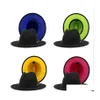 Stingy Brim Chapeaux Femmes Hommes Fedora Jazz Panama Capswork Feutre De Laine Artificielle Chapeau Ceinture Boucle Double Couleur Plat Large Cap Dames Trilby Dh7Sp