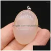 Pendant Necklaces Natural Irregar Stone Pendants Polished White Agate Necklace Accessories For Jewelry Making Bracelet Crystal Drop D Dhmtk