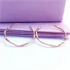 Backs Earrings Women's Pure Russian 585 Purple Gold Large Hoop Plated 14K Rose Colored Classic