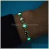 Charm Armbänder Leuchtendes Armband im Dunkeln leuchtende Sterne für Frauen Weibliche Leuchten Schmuck Geschenk Handgelenk 2021 Trend Drop Lieferung Dhh4L