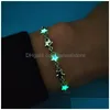 Charm Bracelets Luminous Bracelet Glowing In The Dark Stars For Women Female Light Up Jewelry Gift Wrist 2021 Trend Drop Delivery Dhh4L