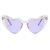 Óculos de sol 1pcs Coração Mulheres Personalidade Glitter Pink Suns Sombras de óculos de moda de luxo UV400 Eyewear acessórios