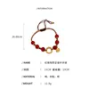 Link Bracelets Chinese Letter Red Bead Bracelet Adjustable Acacia Beans Rope For Women 2023 Fashion Gift Bijoux Femme