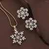 Halsbandörhängen Set 3 st/Set Snowflake Christmas Luxury Jewelry Accessories Valentines Party Gifts 2023
