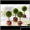 Party Decoration Event Leveringen Feestelijke Home Garden Groothandel Ronde Vormige Green Topiary Tree PO en Place Card Holder Wedding Gunst DHK7T