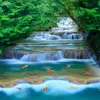 Wallpapers Waterfall Running Water Goldfish Po Mural Wallpaper Chinese Style Nature Landscape Wall Painting Interior Decor PaperWallpapers W