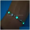 Charm Armbänder Leuchtendes Armband im Dunkeln leuchtende Sterne für Frauen Weibliche Leuchten Schmuck Geschenk Handgelenk 2021 Trend Drop Lieferung Dhh4L