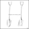 Spoons Mini Shovel Form L￶ffel Haus El Party Edelstahl Fr￼chte Schaufel Eis Desserts Quadrathaut Kopfladel Ankunft 1 9dh G2 Dhbqv