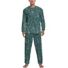 Erkekler Plexwear Güzel Lavanta Tarlası Pijamaları Erkekler Mor Çiçek Baskı Güzel Nightwear Sonbahar Uzun Kollu 2 Parça Uyku Grafik Pijama Setleri