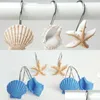 Hooks Rails 12Pcs Seashell Shower Curtain Bathroom Beach Shell Decor Drop Delivery Home Garden Housekee Organization Storage Dhgg2