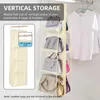 Storage Boxes Foldable Hanging Bag 4Layers 8 Pockets Folding Shelf Purse Handbag Organizer Door Sundry Pocket Hanger Closet