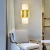 Wandlampen Moderne Licht LED Gold Lighting Luxe kristallen SCONCE SLAAPKAMER SLAAGBADBADBADE AISLE Woonkamer Achtergrond Keuken binnen decor lamp