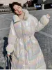 Kvinnors dike rockar kvinnor vinter ner vadderad jacka 2023 koreansk mode lös bomullsrock kvinnlig x-lång överrock smal varma utkläder parkor