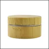 Packing Bottles Natural Bamboo Cosmetic Face Body Cream Jars Aluminium Inner 50G Storage Bottle Biodegradable Drop Delivery Office S Oto31